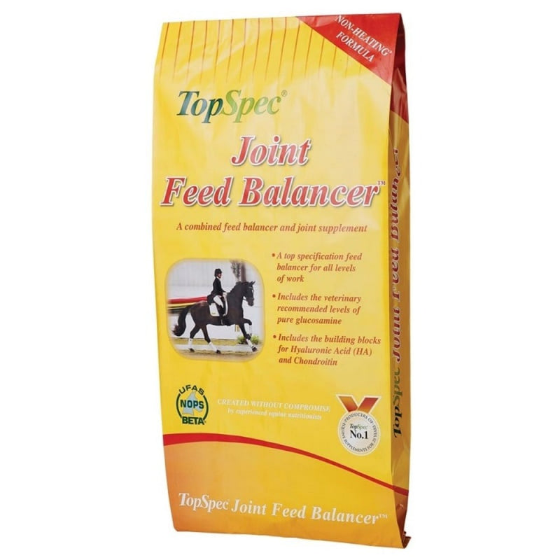 TopSpec Joint Feed Balancer 15kgJoint Feed Balancer combines the benefits of a top specification conditioning feed balancer (TopSpec Comprehensive Feed Balancer) and a joint supplement. It is a supEquine FeedTopSpecMcCaskieTopSpec Joint Feed Balancer 15kg