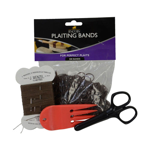Lincoln Plaiting KitContains: 3 x Wenzel Plaiting Thread, 1 x Plait Aid, 1 x Packet of Plaiting Bands, 1 x Plaiting Scissors and 5 x Needles.Horse GroomingLincolnMcCaskieLincoln Plaiting Kit