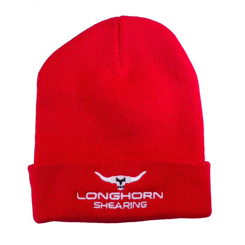 Longhorn Shearing Beanie HatKeep warm with a Longhorn hat.Original Cuffed Beanie hat with Longhorn logo embroidered on the front.55% Polyester, 45% AcrylicHatsLonghorn ShearingMcCaskieLonghorn Shearing Beanie Hat
