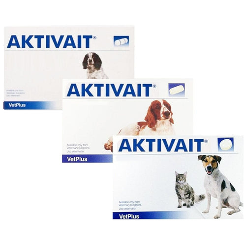 Aktivait Capsules Small Breedis a feed supplement for dogs to help aid with brain ageing and maintaining optimum brain function as your dog gets older.
Aktivait comes in a capsule which can be oPet MedicineVetPlusMcCaskieAktivait Capsules Small Breed
