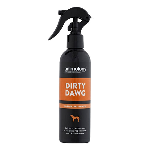 Animology Dirty Dawg No Rinse ShampooAnimology Dirty Dawg no-rinse shampoo comes in a spray bottle and is most useful as a 'spot' cleaner. It is perfect for any dog owner who needs to keep their dog's cPet Shampoo & ConditionerAnimologyMcCaskieAnimology Dirty Dawg