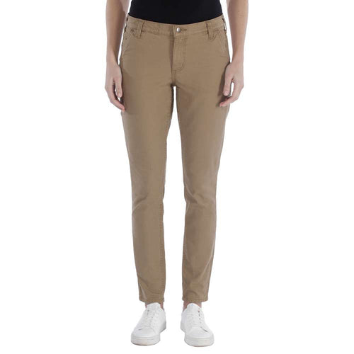 Carhartt Crawford Pant YukonWomen?s Slim-Fit PantsGood work pants offer un-restricted movement, and these women?s midweight pants do just that. The cotton canvas construction has stretch for a CarharttMcCaskieCarhartt Crawford Pant Yukon