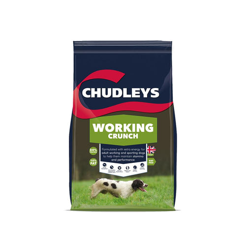 Chudleys Working Dog CrunchWORKING CRUNCH Heritage - Ideal for gundogs and active working dogs. To help support stamina and recovery after a busy day.
Increased fat and high-quality protein toDog FoodChudleysMcCaskieChudleys Working Dog Crunch