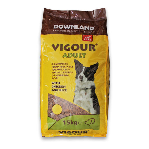 Downland Vigour 22% Chicken & RiceVigour Adult Chicken and Rice is a premium complete diet specially formulated for working dogs. Vigour is a complete food for working dogs with tasty chicken and ricDog FoodDownlandMcCaskieDownland Vigour 22% Chicken & Rice