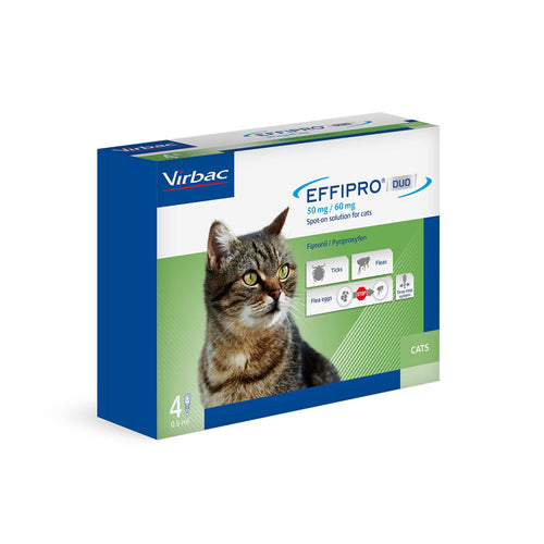 Effipro Spot On CatEffipro Cat is for use in the treatment and prevention of infestation of fleas for up to four weeks and ticks for up to two weeks in cats. Effipro can be used on KitPet Flea & Tick ControlVirbacMcCaskieEffipro Spot