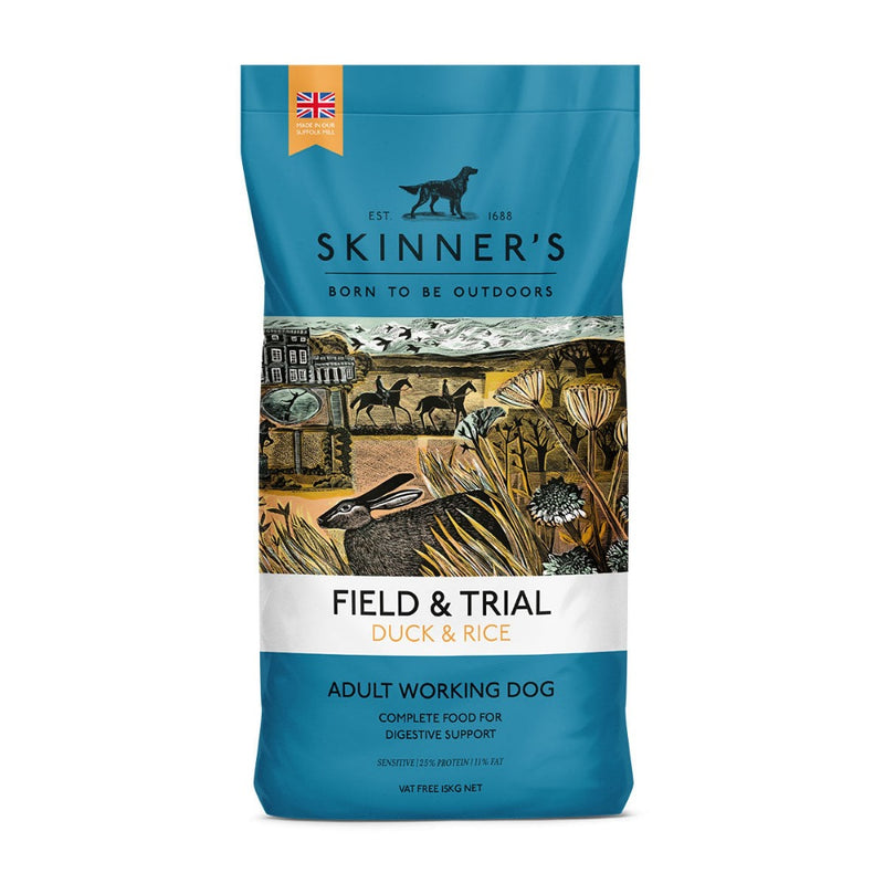 Skinner's Field & Trial Duck & RiceSkinner’s Field & Trial Duck and Rice is a complete dog food, specially developed and formulated to support active dogs who are regularly working at a moderate aDog FoodSkinnersMcCaskieField & Trial Duck & Rice
