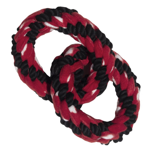 Kong Signature Double Ring Tug RopeKONG Signature Double Tug Rope doubles the fun with a unique braid of cotton and fleece that provides an uncompromised stretchy delight that is gentler on a dog’s moKongMcCaskieKong Signature Double Ring Tug Rope