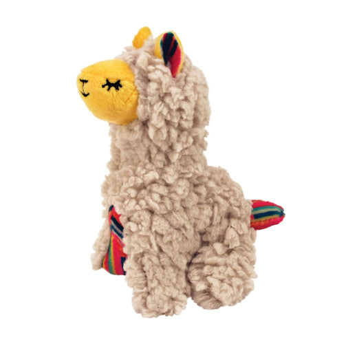 Kong Softies Buzzy LlamaPull KONG Softies Buzzy Llama’s tail and it spins and hums. Creating movement that sparks your cat’s natural hunting instincts. Crinkle sounds and KONG Premium NorthKongMcCaskieKong Softies Buzzy Llama