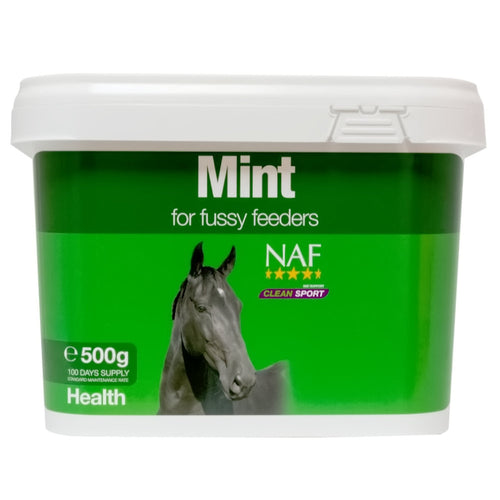 NAF Mint 500gPremium quality – chosen by NAF for quality assurance to the highest feed standards. Loved by horses, the pleasant aroma and great taste of mint makes it an ideal apHorse Vitamins & SupplementsNAFMcCaskieNAF Mint 500g