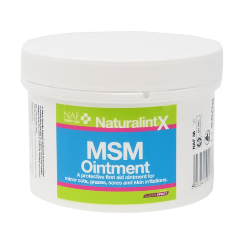 NAF MSM Ointment 250gA thick lanolin based ointment that provides a protective barrier to minor wounds whilst supporting the skin’s natural healing process.Horse CareNAFMcCaskieNAF MSM Ointment 250g