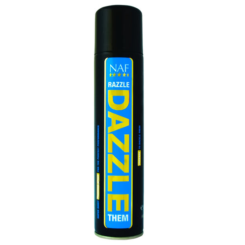 NAF Razzle Dazzle Them 300mlFinishing spray for horses and ponies who want to get noticed and give a dazzling performance. Catch the judge’s eye on sunny days and shine under the spotlight - peHorse GroomingNAFMcCaskieNAF Razzle Dazzle