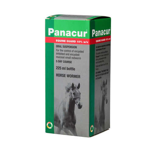 Panacur Equine Guard 225mlPanacur Equine Guard has been formulated for the treatment and control of adult and immature roundworms of the gastro-intestinal tract in horses and other equines anHorse WormersMSD Animal HealthMcCaskiePanacur Equine Guard 225ml