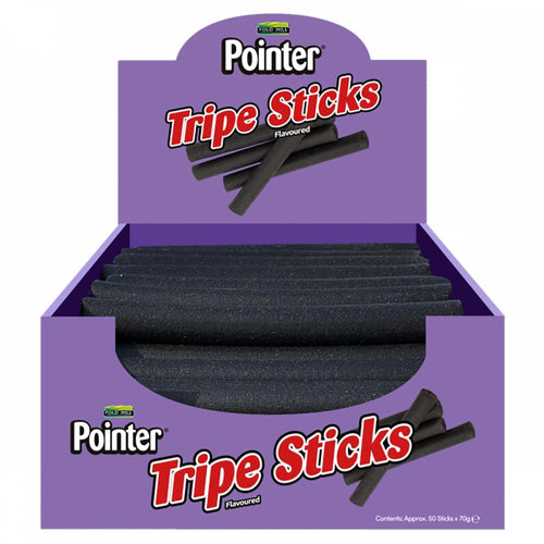 Pointer Tripe Stick (each)Pointer Tripe Flavoured Sticks are ideal as a longer lasting dog treat or reward for good behaviour. With a satisfyingly chewy texture, Pointer Tripe Sticks for dogsDog TreatsPointerMcCaskiePointer Tripe Stick (