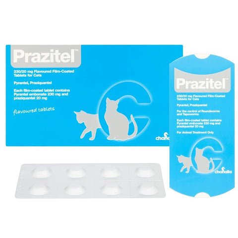 Prazitel Cat Wormer Tablets (each)Prazitel Tablets for Cats are for the treatment of cats with mixed infections of nematodes and cestodes, including ascarids, hookworms, whipworms and tapeworms. TablPet MedicineChanelleMcCaskiePrazitel Cat Wormer Tablets (