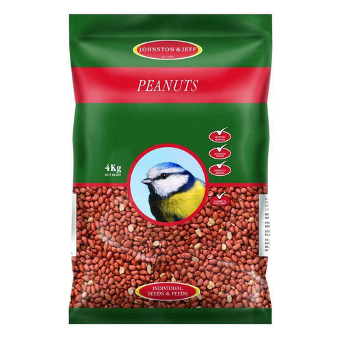 Johnston & Jeff Premium Peanuts for Wild Birds 4kgJohnston &amp; Jeff Peanuts are high in oils, proteins and energy making them a popular choice for feeding and attracting birds. Cleaned to 99.9% purity they are an Bird FoodJohnston & JeffMcCaskieJohnston & Jeff Premium Peanuts