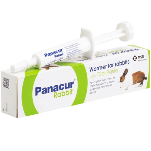 Panacur Rabbit Wormer Paste 5gA broad spectrum anthelmintic as an aid in the control and treatment of Encephalitozoon cuniculi (E. cuniculi) and intestinal worms in domestic rabbits.Pet MedicineMSD Animal HealthMcCaskiePanacur Rabbit Wormer Paste 5g