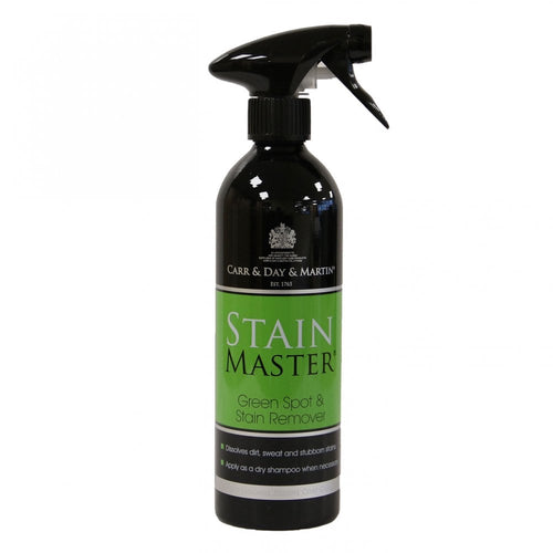 Carr & Day & Martin Stainmaster 600mlThe Carr &amp; Day &amp; Martin Stainmaster is specially formulated to remove green spots and stable stains. It is also ideal for removing dirt and manure stains witHorse GroomingCarr & Day & MartinMcCaskieCarr & Day & Martin Stainmaster 600ml