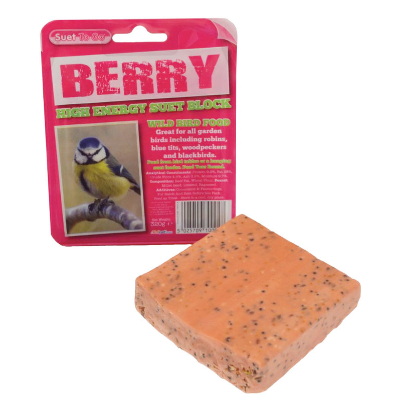 Suet to Go BlockOur Suet To Go® high energy suet blocks help to provide wild birds with the essential fats needed all year round. Our Insect recipe is a great source of protein and UnipetMcCaskieSuet