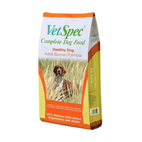 Vetspec Healthy Dog SalmonVetSpec Healthy Dog Adult Salmon Formula is an outstanding Veterinary Specification Healthy Dog supplement in a CEREAL-GRAIN-FREE Super Premium dog food including 55Dog FoodVetSpecMcCaskieVetspec Healthy Dog Salmon