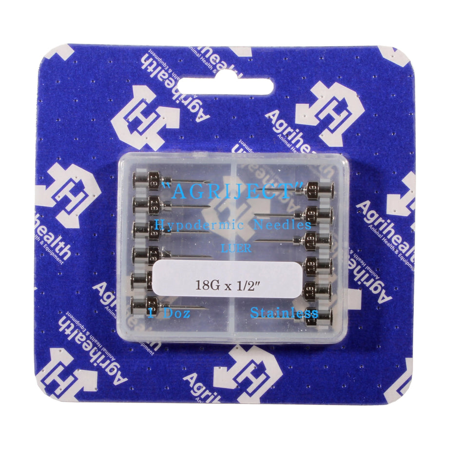 18g x ½” Agriject Luer Needle - 12 Pack