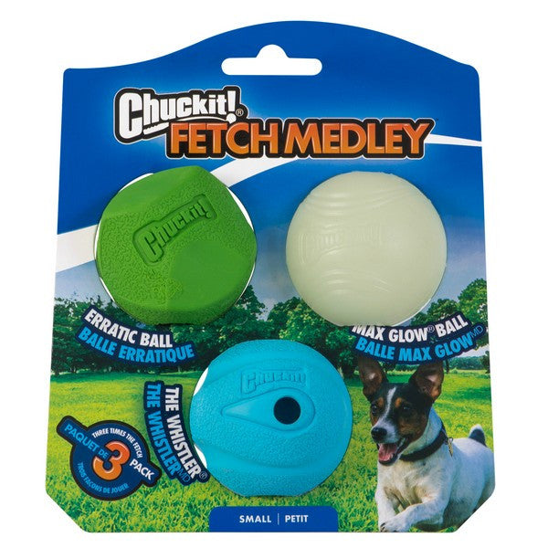 Chuckit! 3 Pack Small Fetch Medley Assorted 4.8cm
