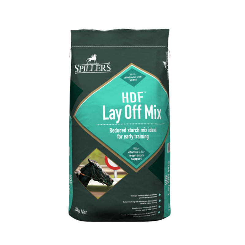 Spillers HDF Lay Off Mix 20kgReduced starch mix ideal for early training.
Format: Mix Pack weight: 20kg
Products benefits Low energy mix for racing and performance horses during early training. Horse FeedSpillersMcCaskieSpillers HDF Lay