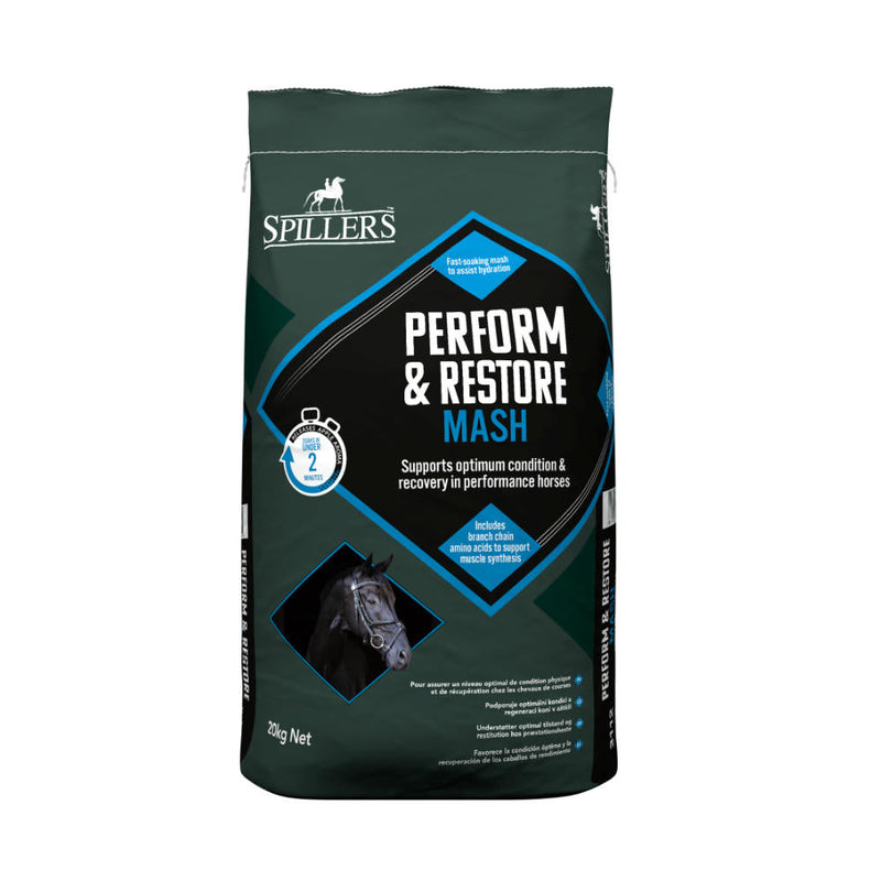 Spillers Perform & Restore Mash 20kgSupports optimum condition &amp; recovery in performance horses.
Format: Pellet Pack weight: 20kg
Products benefits Fast soaking fibre blend to support optimum condiHorse FeedSpillersMcCaskieSpillers Perform & Restore Mash 20kg