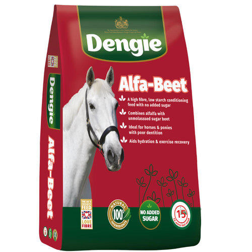 Dengie Alfa-Beet 20kgA high-fibre feed combining alfalfa and unmolassed sugar beet, two sources of highly digestible fibre. Ideal for promoting weight gain and aiding hydration. Must be Horse FeedDengieMcCaskieDengie Alfa-Beet 20kg