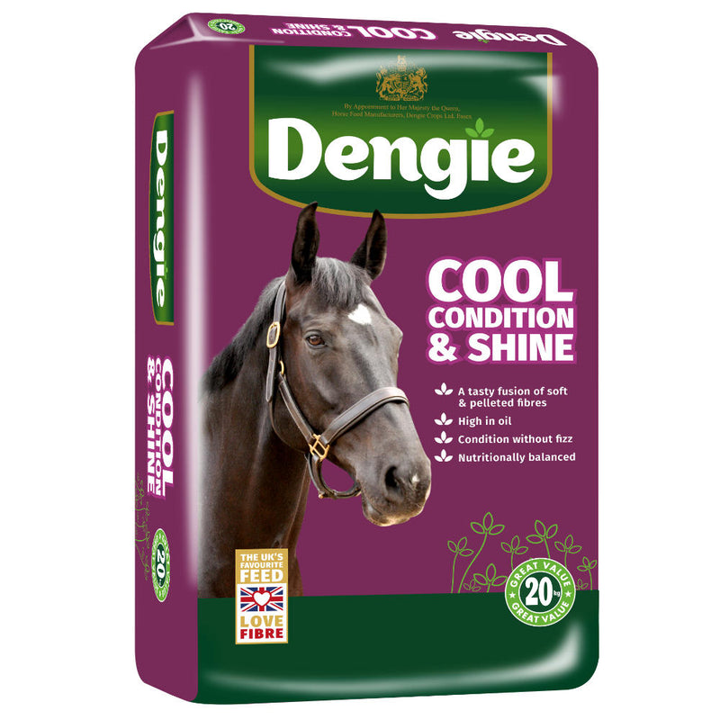 Dengie Cool Condition and Shine 20kgA high-fibre fusion of soft chopped and pelleted fibre with a high oil content to promote condition without excitability.Horse FeedDengieMcCaskieDengie Cool Condition