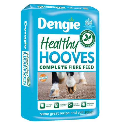 Dengie Healthy Hooves 20kgA nutritionally-balanced, low-calorie, high-fibre feed for leisure horses and ponies with added biotin.Horse FeedDengieMcCaskieDengie Healthy Hooves 20kg