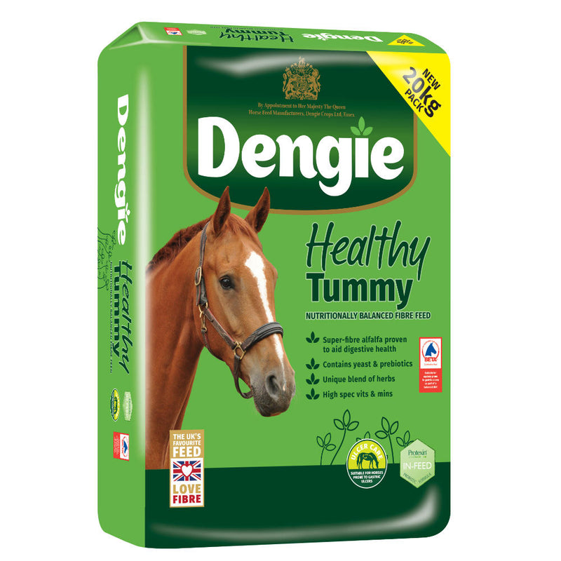 Dengie Healthy Tummy 15kgA nutritionally-balanced, pure alfalfa, high-fibre feed containing high specification ingredients to promote digestive health.Horse FeedDengieMcCaskieDengie Healthy Tummy 15kg