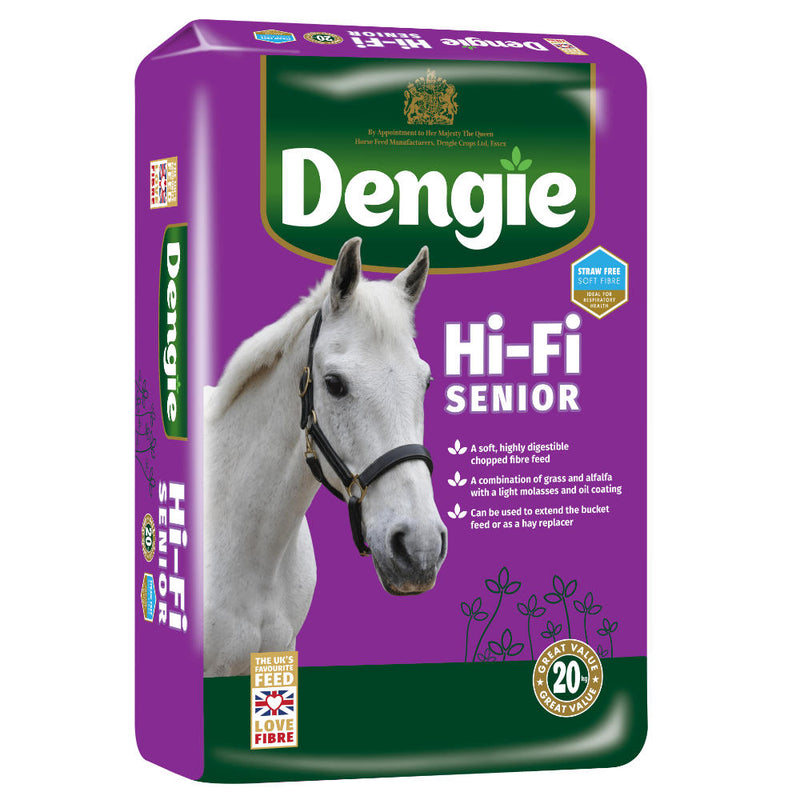 Dengie Hi-fi Senior 20kgAn easy-to-chew, highly digestible fibre feed for all horses and ponies, particularly those with poor teeth.Horse FeedDengieMcCaskie-fi Senior 20kg