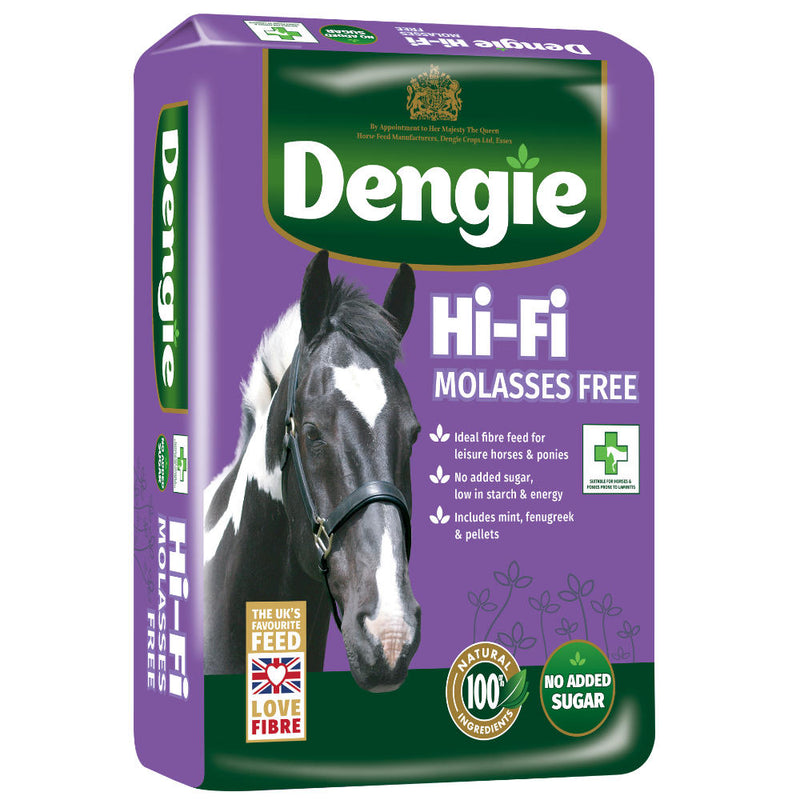 Dengie Hi Fi Molasses Free 20kgA low calorie, sugar and starch fibre feed, ideal for leisure horses and ponies and those prone to laminitis.Horse FeedDengieMcCaskieFi Molasses Free 20kg