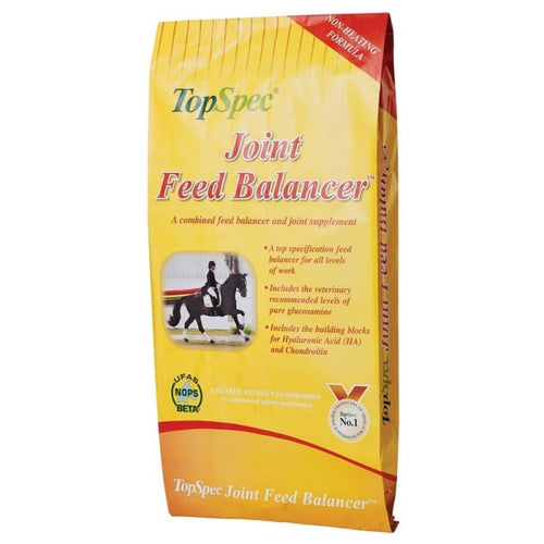 TopSpec Joint Feed Balancer 15kgJoint Feed Balancer combines the benefits of a top specification conditioning feed balancer (TopSpec Comprehensive Feed Balancer) and a joint supplement. It is a supEquine FeedTopSpecMcCaskieTopSpec Joint Feed Balancer 15kg