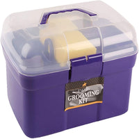 Lincoln Grooming KitHoof Oil Brush &amp; Container, Dandy Brush, Body Brush, Sponge, Hoof Pick with Brush, Plastic Comb &amp; Curry Comb.Horse Tack BoxesLincolnMcCaskieLincoln Grooming Kit