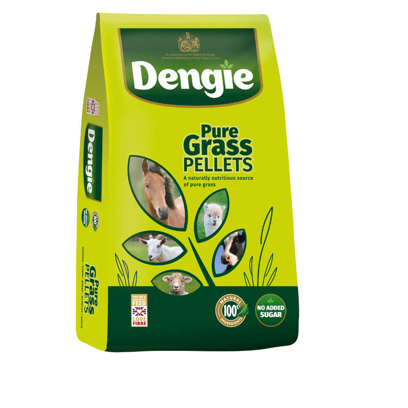 Dengie Pure Grass Pellets 20kgSimply 100% naturally grown British meadow grass, with no added sugar. High in fibre and suitable for horses, ponies and other animals.Horse FeedDengieMcCaskieDengie Pure Grass Pellets 20kg