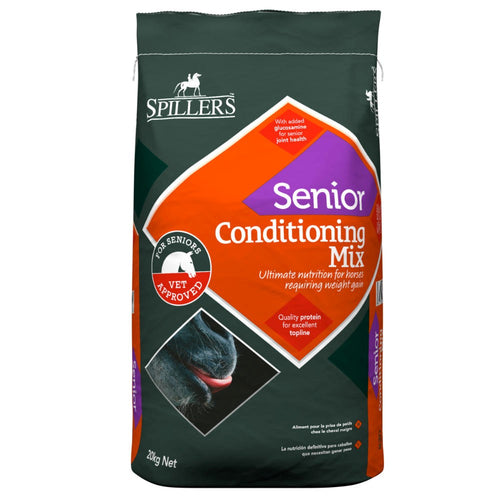 Spillers Senior Conditioning Mix 20kgHelping to keep them young at heart.
Format: Mix Pack weight: 20kg
Products benefits Complete nutritional care mix including digestive, joint &amp; immune support. WHorse FeedSpillersMcCaskieSpillers Senior Conditioning Mix 20kg