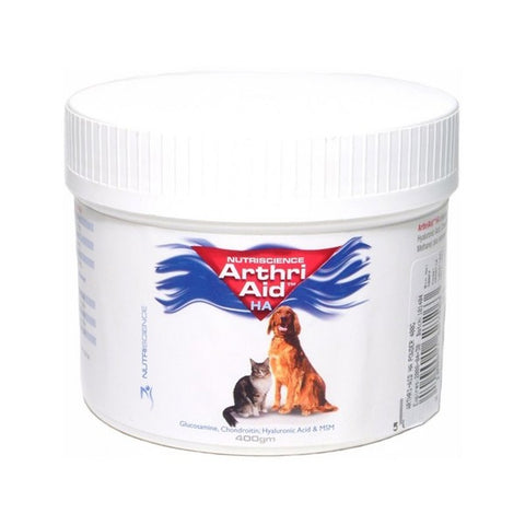 ArthriAid HA PowderArthriAid HA Powder is a combination joint supplement for cats and dogs. This extra strength formula helps to support joint function and aid in the manufacture of nePet Vitamins & SupplementsNutriscienceMcCaskieArthriAid HA Powder