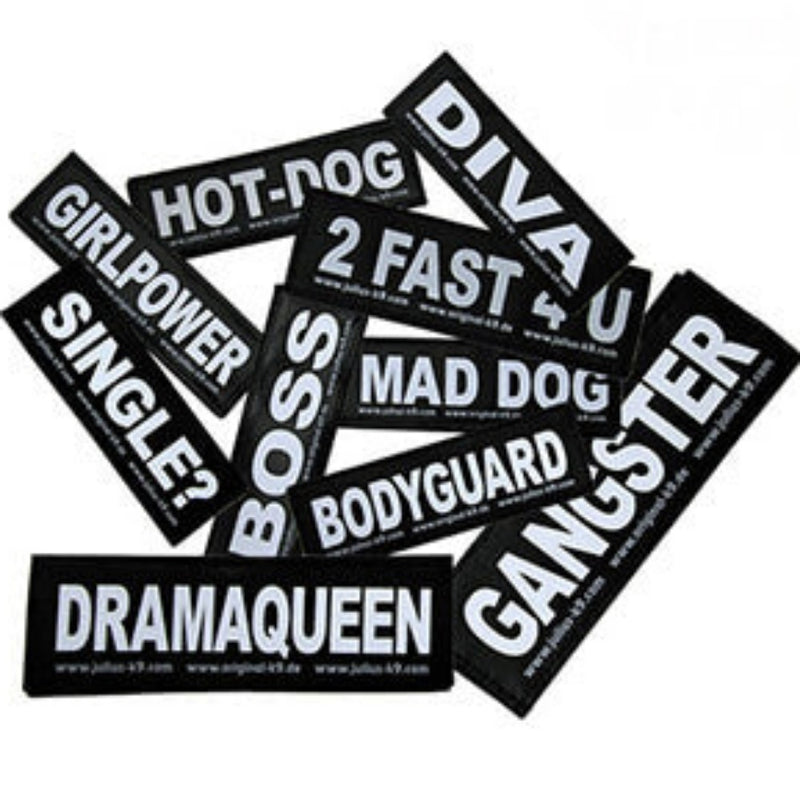 Julius K9 Harness Label Small (pair)Personalise your dogs harness with our range of labels and badges. Please double check sizes - SMALL labels fit sizes Baby2-0 in the Powerharness, LARGE labels fit sJulius K9McCaskieJulius K9 Harness Label Small (pair)