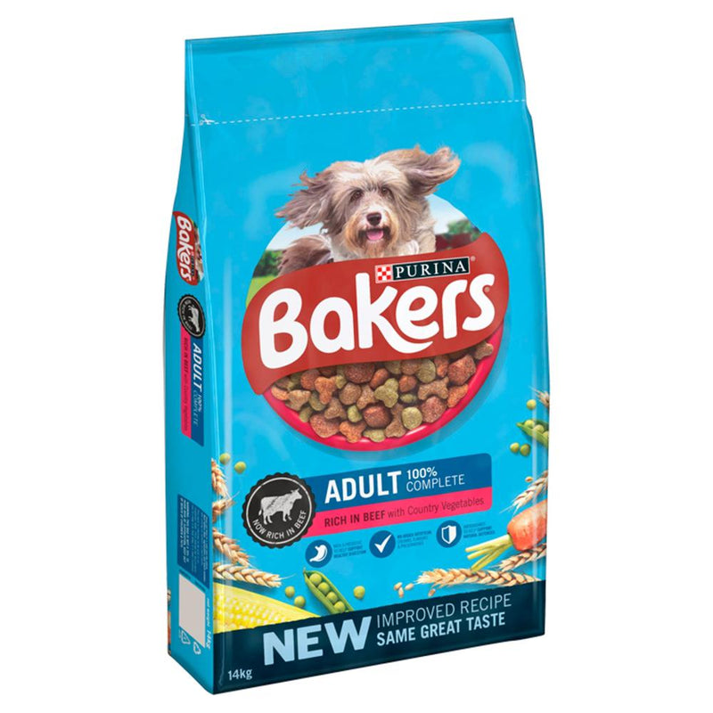 Bakers Complete Beef & VegBakers believe that dry dog food should be every bit as tasty as it is nutritious. Bakers Adult has a new, improved recipe that is now rich in beef, with more varietDog FoodPurinaMcCaskieBakers Complete Beef & Veg