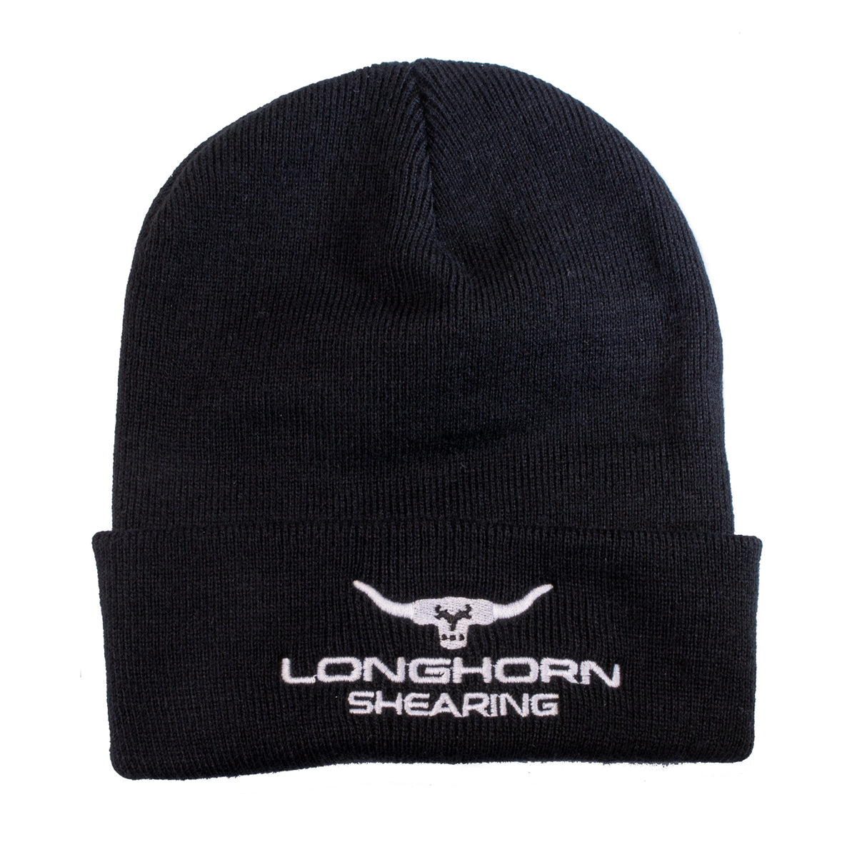Longhorn Shearing Beanie HatKeep warm with a Longhorn hat.Original Cuffed Beanie hat with Longhorn logo embroidered on the front.55% Polyester, 45% AcrylicHatsLonghorn ShearingMcCaskieLonghorn Shearing Beanie Hat
