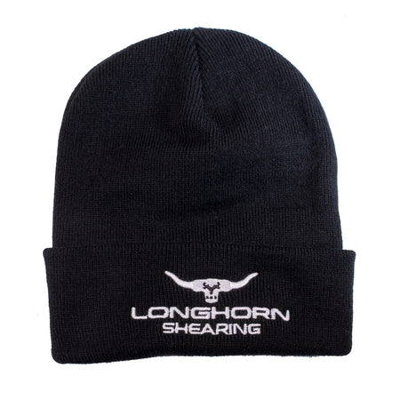 Longhorn Shearing Beanie HatKeep warm with a Longhorn hat.Original Cuffed Beanie hat with Longhorn logo embroidered on the front.55% Polyester, 45% AcrylicHatsLonghorn ShearingMcCaskieLonghorn Shearing Beanie Hat