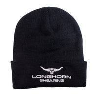Longhorn Shearing Beanie HatKeep warm with a Longhorn hat.Original Cuffed Beanie hat with Longhorn logo embroidered on the front.55% Polyester, 45% AcrylicHatsLonghorn ShearingMcCaskieLonghorn Shearing Beanie Hat