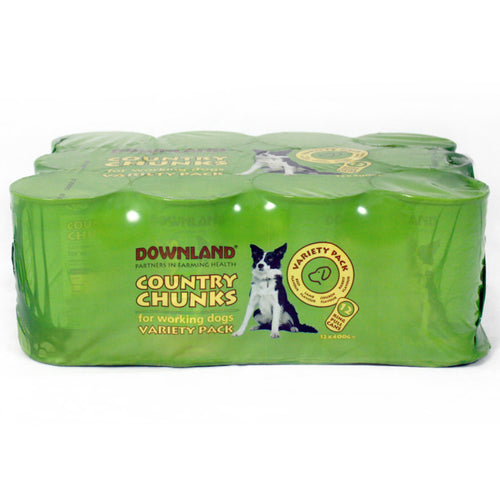 Downland Country Chunks Working Dogs Wet Food Tins 12x400g