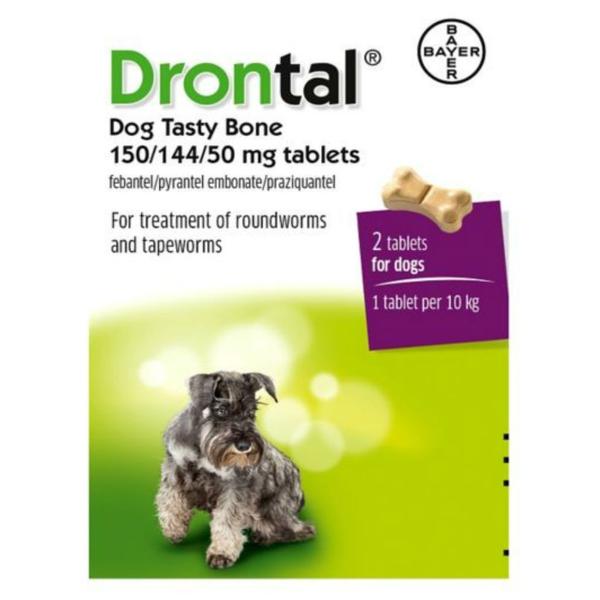 Drontal Dog Tasty BoneDrontal Tasty Bone Wormer Tablets are a vet strength wormer developed to kill every type of intestinal worm commonly found in UK dogs and puppies weighing between 2 Pet MedicineBayerMcCaskieDrontal Dog Tasty Bone
