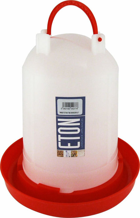 Eton Chicken DrinkerThe Eton Chicken Drinker has all the features you could want. Easy to take apart and clean, a handle to carry it and a self filling trough.Poultry EquipmentEtonMcCaskieEton Chicken Drinker
