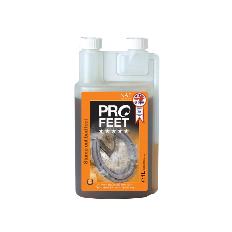 NAF ProFeet Liquid 1 LitreUnique liquid formula providing fast acting protection against brittle hooves. Stronger levels of biotin easily adjusted for all sizes of animal. Naturally sourced aHorse Vitamins & SupplementsNAFMcCaskieNAF ProFeet Liquid 1 Litre