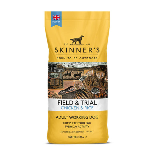 Skinner's Field & Trial Chicken and RiceSkinner’s Field & Trial Chicken & Rice is a complete dog food, specially developed and formulated to support active dogs who are regularly working at a moderDog FoodSkinnersMcCaskieField & Trial Chicken