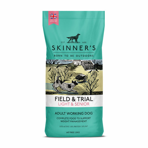Skinner's Field & Trial Light & SeniorSkinner's Field & Trial Light and Senior is a complete dog food, specially developed and formulated for any dog that requires a less energy dense diet. TypicallyDog FoodSkinnersMcCaskieField & Trial Light & Senior