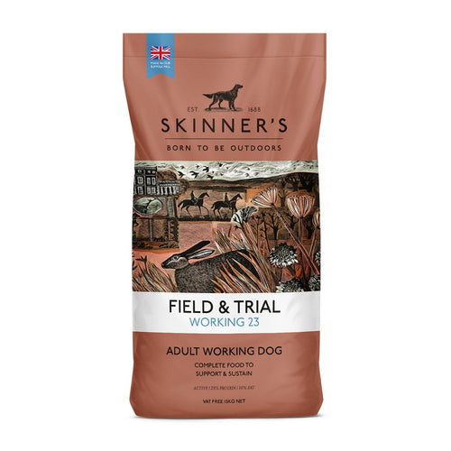 Skinner's Field & Trial Working 23Skinners Field &amp; Trial Working 23 is a complete dog food, specially developed and formulated to support dogs with a moderate to high activity level. With a proteDog FoodSkinnersMcCaskieField & Trial Working 23